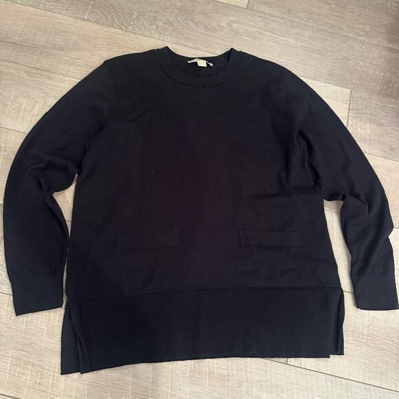 MICHAEL KORS WOMENS BLACK BASIC SWEATER LARGE - Picture 1 of 7